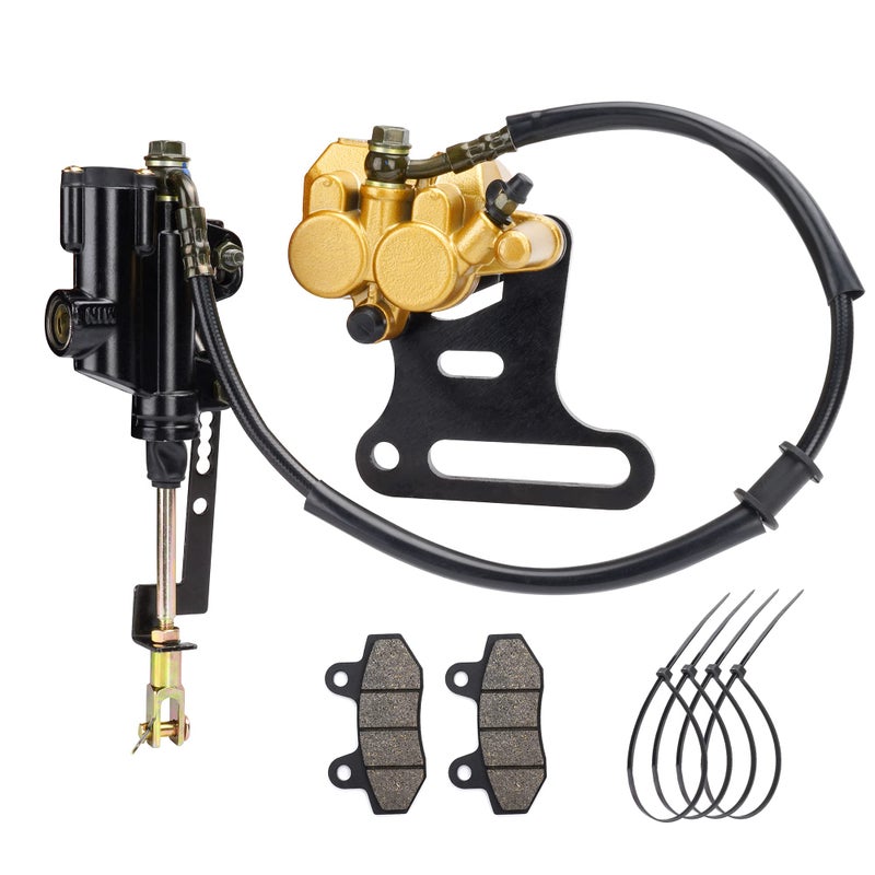 MTATCN Rear Brake Caliper & Master Cylinder Replacement - With Spare Brake Pads - Compatible with 70cc  90cc  110cc  125cc  140cc  200cc SSR Baja Chinese Dirt Pit Bikes with 12mm Wheel Shaft - Image 1